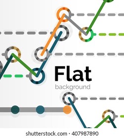 Abstract geometric background. Colorful line composition on white. Flat design