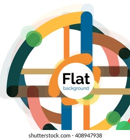 Abstract geometric background. Colorful line composition on white. Flat design