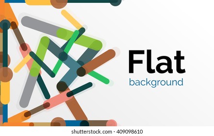 Abstract geometric background. Colorful line composition on white. Flat design
