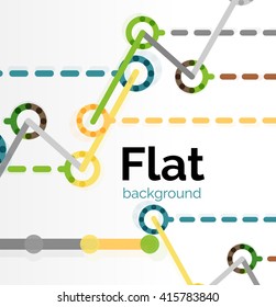 Abstract geometric background. Colorful line composition on white. Flat design