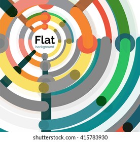 Abstract geometric background. Colorful line composition on white. Flat design