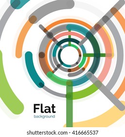 Abstract geometric background. Colorful line composition on white. Flat design