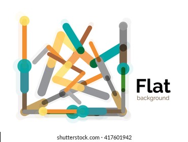 Abstract geometric background. Colorful line composition on white. Flat design