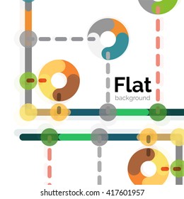 Abstract geometric background. Colorful line composition on white. Flat design