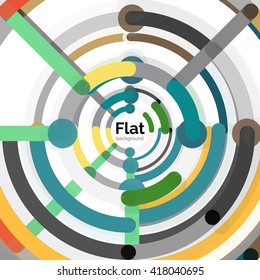 Abstract geometric background. Colorful line composition on white. Flat design Abstract geometric background. Colorful line composition on white. Flat design