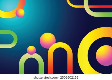 Abstract geometric background. Colorful, minimalist retro poster graphics illustration