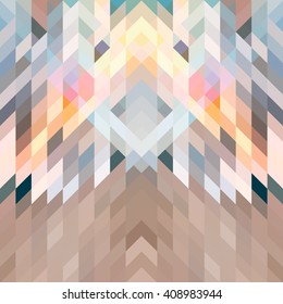 Abstract geometric background of colorful overlapping triangles. Trendy mosaic pattern. Perfect for design layouts of brochures, templates flyers, presentations. Vector illustration