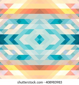 Abstract geometric background of colorful overlapping triangles. Trendy mosaic pattern. Perfect for design layouts of brochures, templates flyers, presentations. Vector illustration