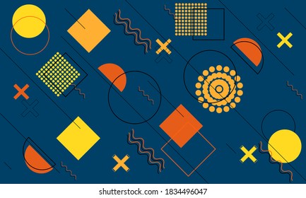 Abstract geometric background. Colorful geometric pattern for design and style. Fashionable overlapping figures. Unusual color shapes for your mess