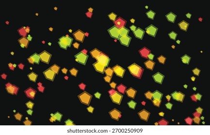 Fundo geométrico abstrato com pêndulos coloridos flutuando no espaço escuro Fundo de ilustração de arte moderna