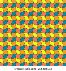 Abstract geometric background of colorful rhombus and square shapes