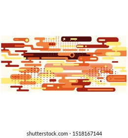 Abstract geometric background with colorful rounded shapes and lines. Pop art style backdrop for polygraphy and web design. Minimalist simple art vector illustration.