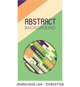 Abstract geometric background with colorful rounded shapes and lines. Pop art style backdrop for polygraphy and web design. Minimalist simple art vector illustration.