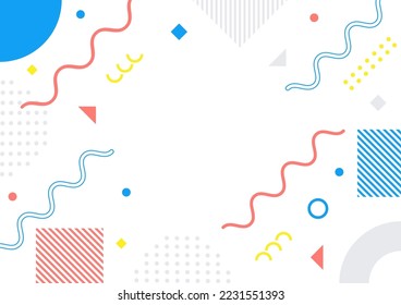 abstract geometric background, colorful geometric shape on white background, vector illustration minimal memphis theme template for backdrop, social media, web sites, banner.