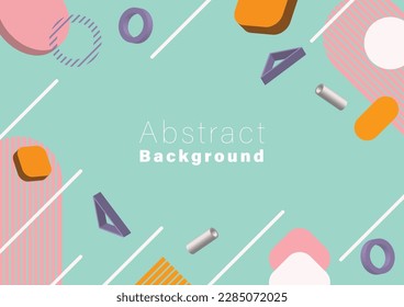 abstract geometric background, colorful geometric shape elements on green background, vector illusttration minimal theme template for backdrop, social media, web sites, banner.