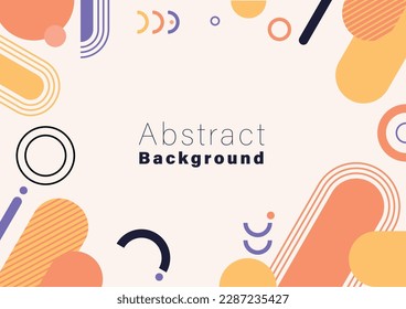 abstract geometric background, colorful geometric shape elements on yellow background, vector illustration minimal theme template for backdrop, social media, web sites, banner.