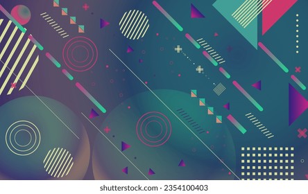 Abstract geometric background with colorful shapes and lines. Vector illustration for your design