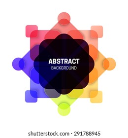Abstract geometric background. Colorful shapes on white. 
