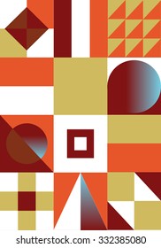 Abstract, geometric background, colorful, spectrum. Simple geometrical shapes such as a triangle, a sphere, a square, a rectangle. modern background. Web trend screensaver