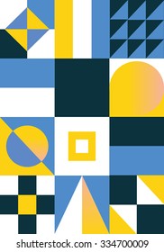 Abstract, geometric background, colorful, spectrum. Simple geometrical shapes such as a triangle, a sphere, a square, a rectangle. modern background. Web trend screensaver