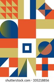 Abstract, geometric background, colorful, spectrum. Simple geometrical shapes such as a triangle, a sphere, a square, a rectangle. modern background. Web trend screensaver