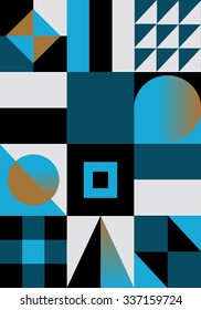 Abstract, geometric background, colorful, spectrum. Simple geometrical shapes such as a triangle, a sphere, a square, a rectangle. modern background. Web trend screensaver