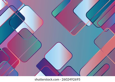 Abstract geometric background with colorful square shapes and gradients, Vector illustration.