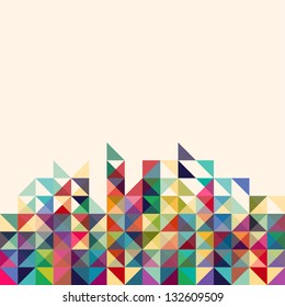 Abstract, geometric background, colorful triangles