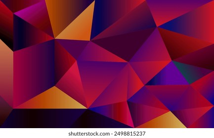 Abstrakter geometrischer Hintergrund mit bunten Dreiecken. Farbverlauf. Vektorgrafik