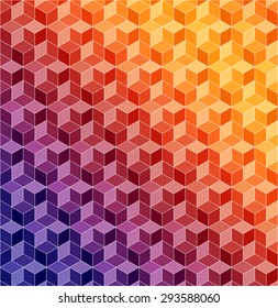 Abstract geometric background of colorful triangles and cubes