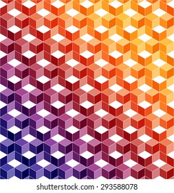 Abstract geometric background of colorful triangles and cubes