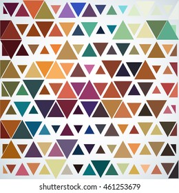 Abstract geometric background with colorful triangles different size.