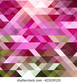 Abstract geometric background. Background colors of crimson and green triangles and polygons. Vector Image.