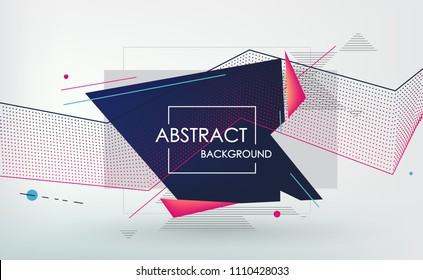 Abstract geometric background, combination of different geometric shapes