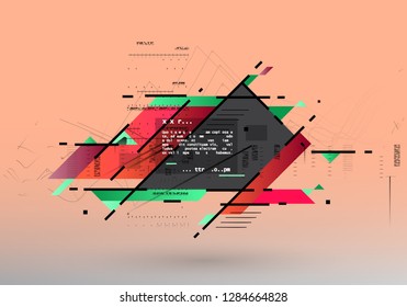 Abstract geometric background, combination of different geometric shapes