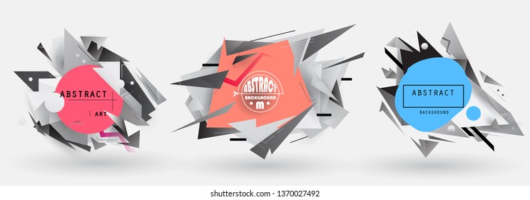 Abstract geometric background, combination of different geometric shapes