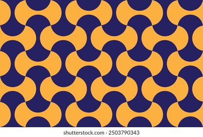 Abstract geometric background combines orange semicircular shapes on a blue background