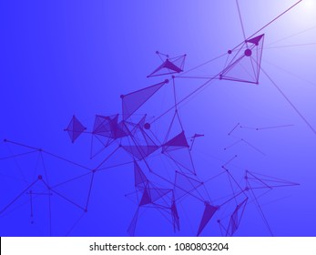 Abstract geometric background  communication. Big data. Scientific futuristic vector illustration.