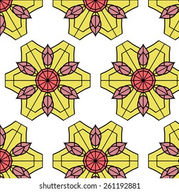 Abstract geometric background composed of vintage color bricks, different shades