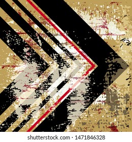 abstract geometric background composition, with arrows, strokes and splashes, grungy