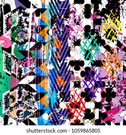 abstract geometric background composition, with strokes and splashes