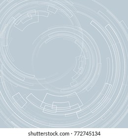 Abstract geometric background with concentric circles Light circles on a gray background graphic decoration geometric lines Technology futuristic Design element for templates banners web Vector image