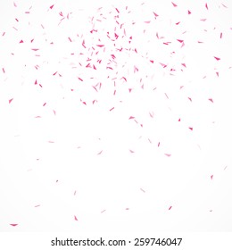 Abstract geometric background with confetti.