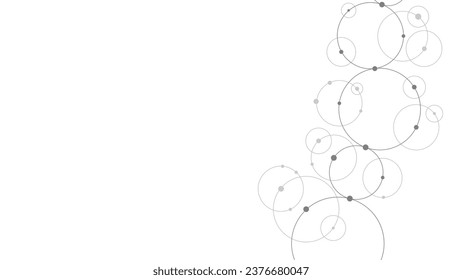 Abstract geometric background. Connected circles. Technology abstract background. Minimalist backdrop with copy space Vector