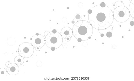 Abstract geometric background. Connected circles. Technology abstract background. Minimalist backdrop with copy space Vector