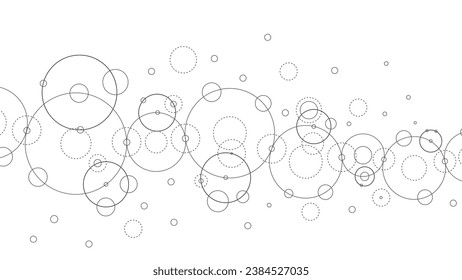 Abstract geometric background. Connected circles. Technology abstract background. Minimalist backdrop with copy space Vector