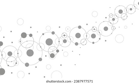 Fondo geométrico abstracto. Círculos conectados. Fondo tecnológico abstracto. Fondo mínimo con espacio de copia Vector