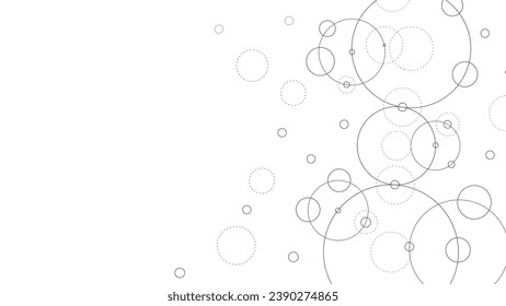 Abstract geometric background. Connected circles. Technology abstract background. Minimalist backdrop with copy space Vector