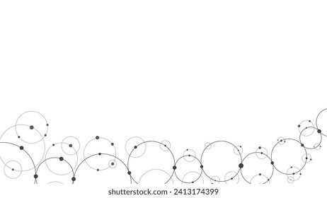 Abstract geometric background. Connected circles. Technology abstract background. Minimalist backdrop with copy space Vector