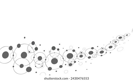 Abstract geometric background. Connected circles. Technology abstract background. Minimalist backdrop with copy space Vector